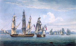 La cattura del Le Sparviere il 3 maggio 1810, inciso da T. Sutherland per 